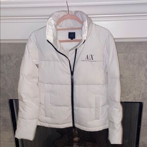 Armani Exchange White Down Puffer Jacket